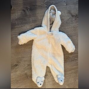 Carters Newborn Baby Bear Fleece Bunting Zip Front Winter Jumpsuit